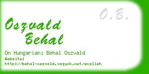 oszvald behal business card